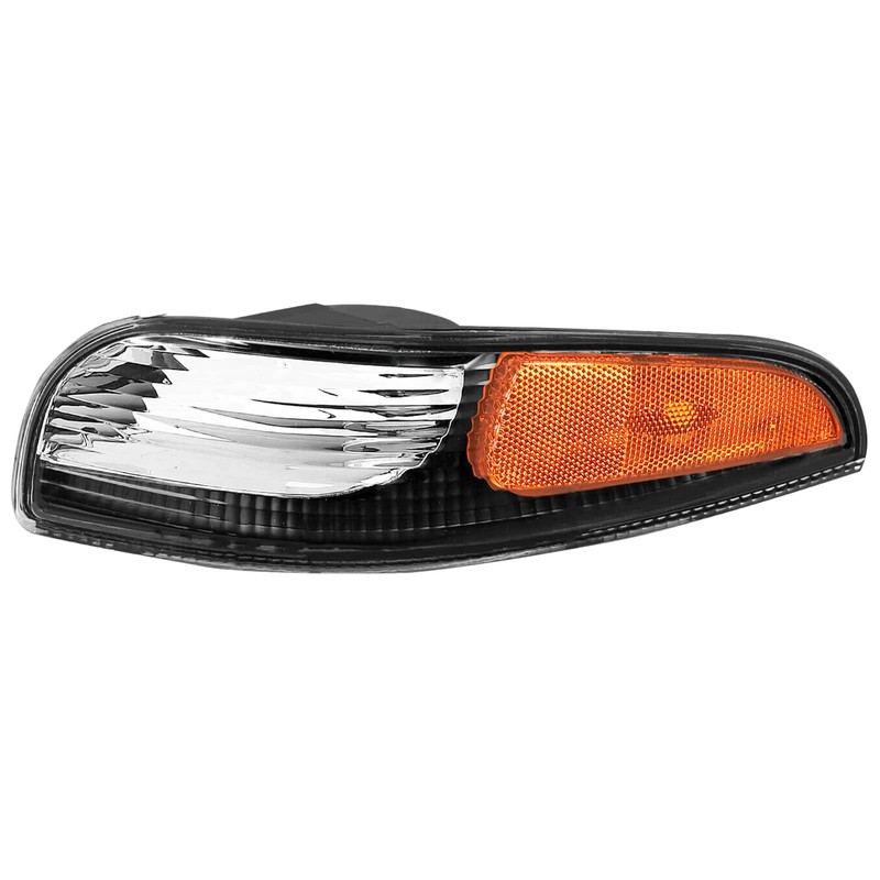 AmeriLite Black Replacement Bumper Parking Turn Signal Lights Set For