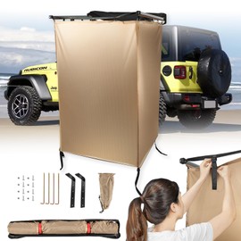 Instant Setup Camping Shower Tent Awning - Ideal for Jeep,for Toyota & for Most 4x4 Vehicles - 300D Ripstop Fabric, Aluminum Alloy Frame - for Camping, Off-Roading, Boating, Fishing & Road Trips