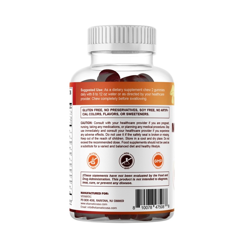 Vitamatic Mushroom Complex with D3, 60 Pectin Based Gummies