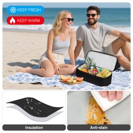 WOOMADA Beach Tote Bag With Cooler, Large Mesh Beach Bags for Women with Wet Pocket, Pool, Swim, Travel Essentials(Black)