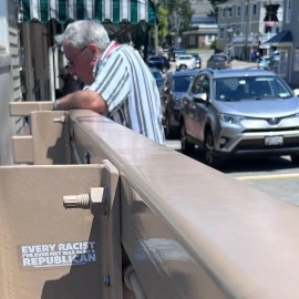 Under Design Every Racist I've Met Is Also A Republican White On Clear Vinyl Sticker (2-Pack)