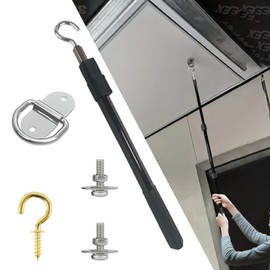 TAROTKIN Attic Ladder Door Pull Down Hook Cord Stair System Parts, 43.3 inch/1.1 Meter Rope with Handle for Attic Extension Ladder Pull Down System Hook Cord Kit Rope Replacement