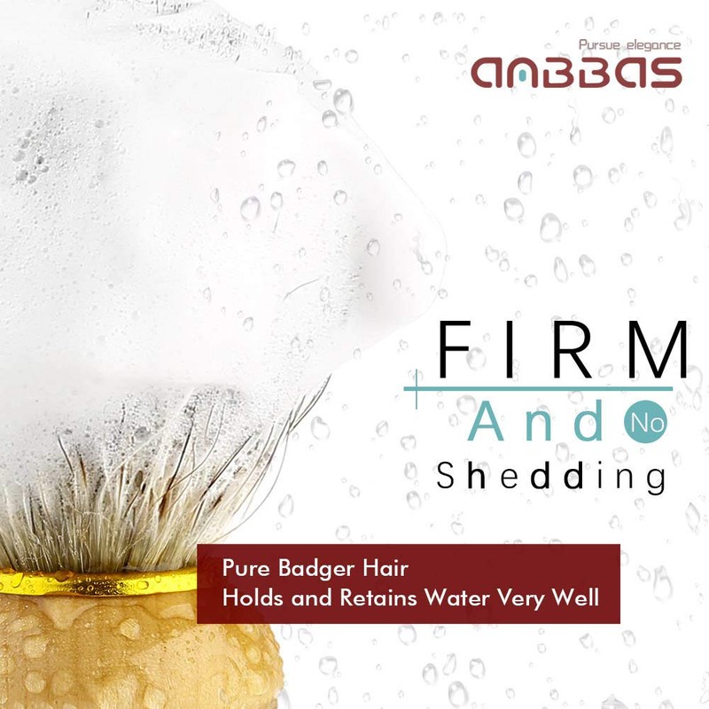Shaving Brush with Holder, Anbbas Pure Badger Hair Shaving Brush