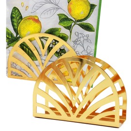 Napkin Holder, 2 Pieces, Simplicity Stainless Steel, Round Shape, Built Napkins, for Decorating Kitchen, Kitchen Worktops, Dining Tables, Gold