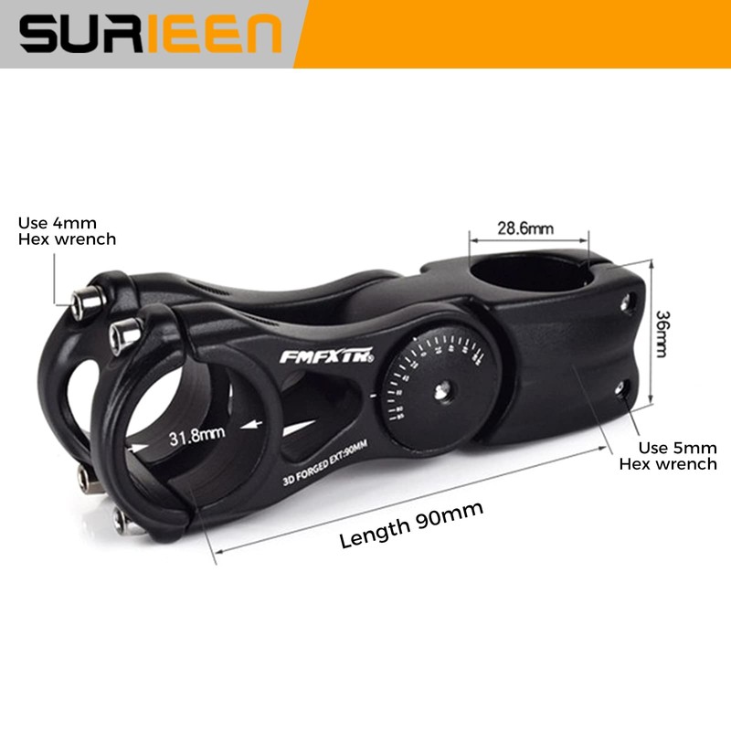 Bicycle Stem Extension 31.8 mm Bicycle Handlebar Stem ±85° Adjustable
