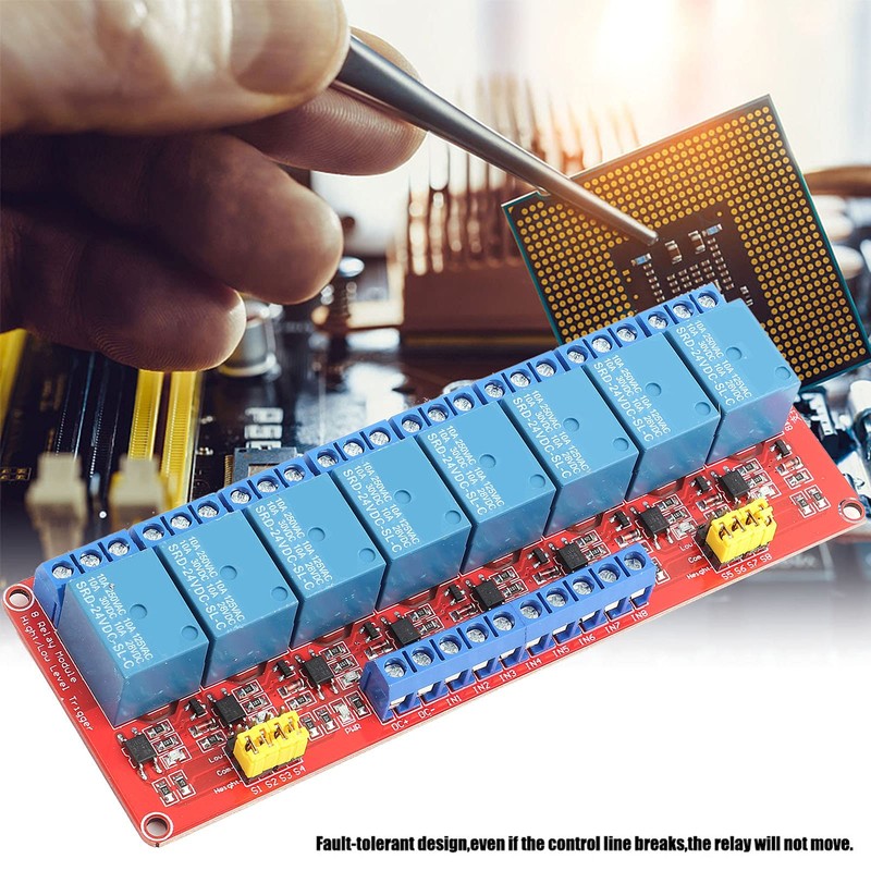 VIFERR 8 Channel Relay Module, 24 V Optocoupler Relay Module