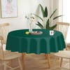 QIKSION Dark Green Round Tablecloth 2 Pack, 84 Inch Plastic