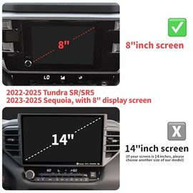 Polodunn Polodunn Knob Cover Accessories for Toyota Tundra 2022-2025 & Sequoia 2023-2025, 5pcs Aluminum Alloy Trim Set (Red, 8-inch Display Screen)