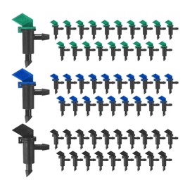 M METERXITY 60-Pack Flag Irrigation Dripper Emitter, Plastic Drip Irrigation Connect Kit for Garden/Trees/Herbs/Aquarium, Irrigation System Parts Tool [Black]