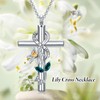 Flpruy Lily Urn Necklaces for Ashes 925 Sterling Silver Lily