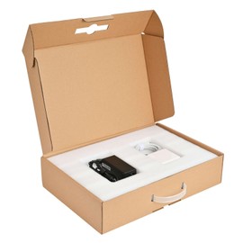 Sharmgoria Laptop Shipping Box Secure Mailer Boxes with Carrying Handle, Great for Computer Storage and Moving, Fits Most Screen Sizes (Old Versions)