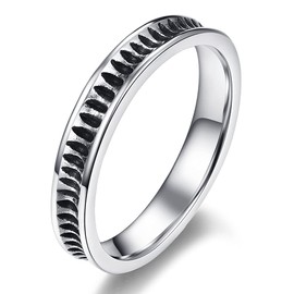 Cloyo Men/Ladies Stainless Steel Wedding Ring with High Polished Edge Fit Size O