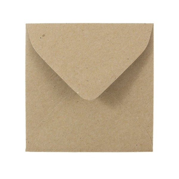JAM PAPER 3 1/8 x 3 1/8 Square Recycled Invitation Envelopes - Brown Kraft Paper Bag - 25/Pack