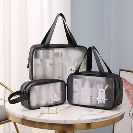 Translucent Character Waterproof Swim, Gym, and Toiletry Bag Black Small 2ea