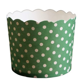 BAKE-IN-CUP 50-Pack Paper Baking Cups, Greaseproof Disposable Cupcake Muffin Liners (Large, Green Polka Dots)