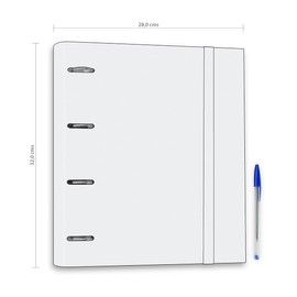 Casterli 72991 - Folder with 4 Rings Die-Cut Basic Colour, Matte Cover, Size 320 x 275 x 40 mm, Various Colours, Rings 40 mm (Light Green)