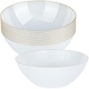 Stunning White Transparent Hammered Bowls with Gold Rim - 12