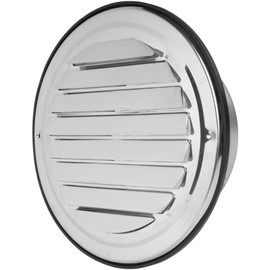 6" Inch Stainless Steel Universal Louvered Vent Cover - Wall Mountable Louvered Duct Termination - Rubber Gasket Seal - Steel Wire Screen - Air Intake and Exhaust Soffit Vent