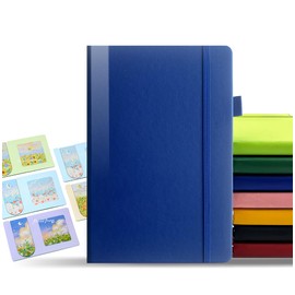 DynamiX Luxury A5 Notebook with 4 Free Magnetic Bookmarks, Vegan Leather Hardcover, 100gsm Paper, Pen Holder, Elastic Band. Ideal for Creativity and Daily Notes.Grass Green