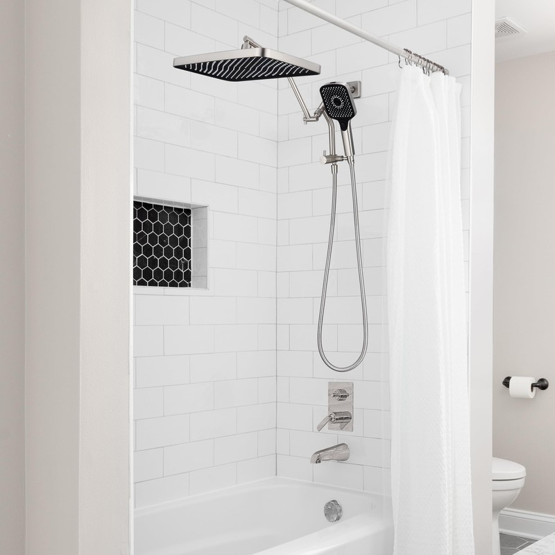 13-Inch Shower Heads with Multi-Function Handheld Sprayer Combo, 3-Way Metal