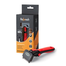 Refuresh Deshedding Dog Brush for Short/Medium Hair (Small,Red) – Gentle Deshedding Tool for Dogs & Cats – Reduces Shedding, Without damaging Topcoat. Removes Loose Fur & Dead Undercoat.