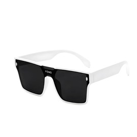 FENG Square Frame Sunglasses, Polarised Sunglasses For Men and Women