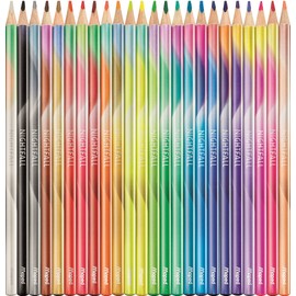 Maped - Nightfall Wooden Colouring Pencils - Triangular Shape - Soft and Durable Lead Diameter 2.9mm - Vibrant and Intense Colours - Box of 24 Pencils