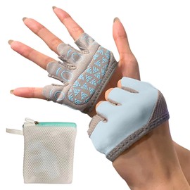INSHAPER Women's Pocket Training Gloves, Muscle Training, Prevents Callus Hands, Inconspicuous Fitness Gloves, Weight Training (L, Pastel Blue)