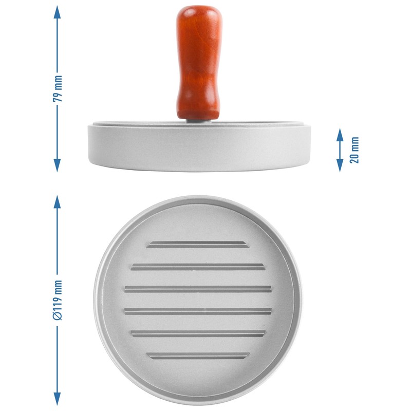 Browin 311412 Aluminium Press for Hamburgers and Veggiebrugers, Hamburger/Burger Press