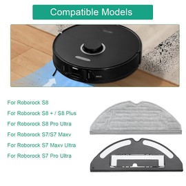 KiimSin Wipes with Replacement Holder Accessory for Roborock S8/S8 +/S8 Pro Ultra/S7/S7 Maxv/S7 Maxv Ultra/S7 Pro Ultra, Mop Cloths Holder Pad Replacement Parts