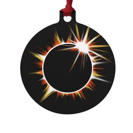 GRAPHICS & MORE Total Solar Eclipse Painted Aluminum Holiday Christmas Tree Ornament - 3.0" (7.6 cm) x 3.37" (8.6 cm)