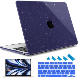 May Chen Case for MacBook Air 13/13.6-inch (M5/M4/M3/M2, 2022-2026 Models A3449 A3240 A3113 A2681), Lightweight | Closes Seamlessly | Ideal for Work Hard Shell Case, RoyalBlue Glitter