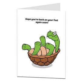 Funny Get Well Soon Card. Humorous Hope You're Back On You're Feet Again Soon. Perfect For Surgery Broken Leg Operation Illness. Wishing You A Speedy Recovery