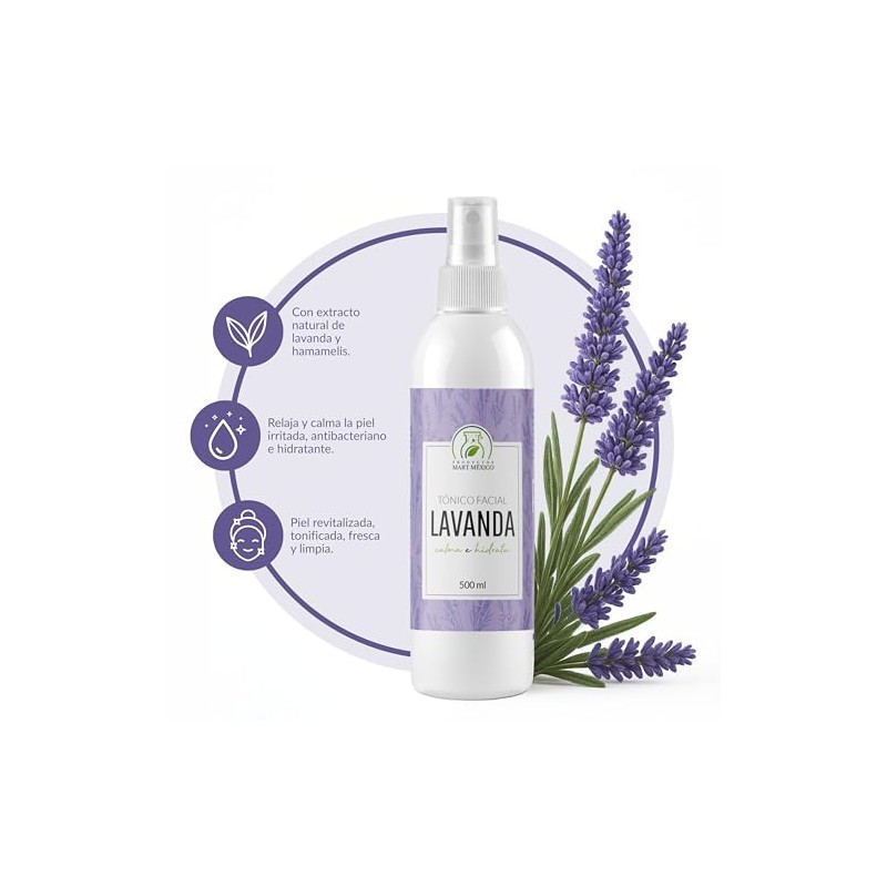 Tónico Facial De Lavanda Hidratante Facial 500 Ml Productos Mart