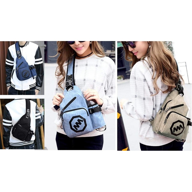 Blue Refrain One-Shoulder Bag, Crossbody Shoulder Bag, Multi-functional, Casual Bag,
