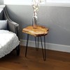 WELLAND Natural Edge End Table, Wood Side Table, Nightstand, Plant
