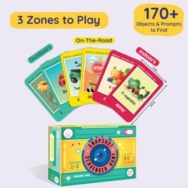 Zicster Snapshot Scavenger Hunt for Kids Ages 4-8, Indoor Outdoor Games for Kids Ages 4-8. 170+ Objects & Prompts. Find and Seek Scavenger Hunt Card Game. Outdoor Activities for Kids Ages 6-8