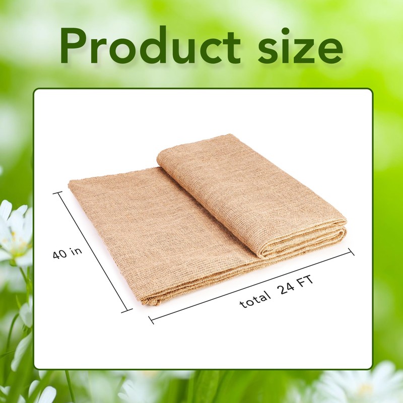 UCandy 40" x24Ft Natural Burlap Plant Covers, Tree Wrap Freeze