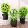Woration 1PC Artificial Shrubs Grass Ball Potted 10.43" Fake Topiary