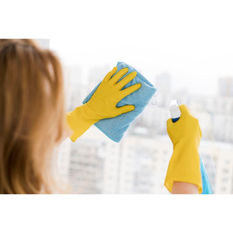 SteadMax 3/6 Pairs Cleaning Gloves, Reusable Natural Rubber Dish Gloves,