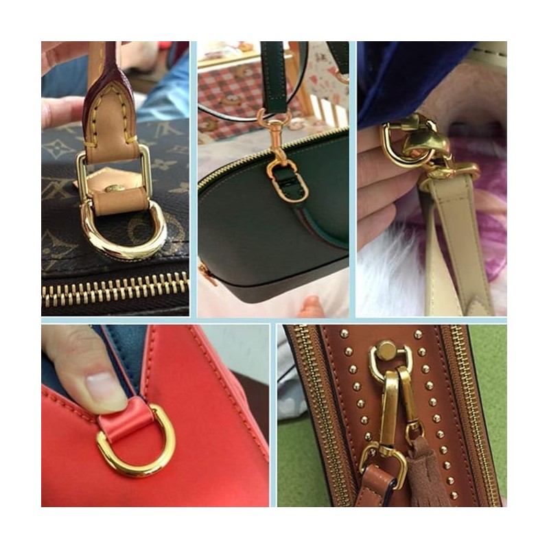 LALOCAPEYO 4PCS Metal Tiny Keychain Spring D Rings Hook,Hand DIY