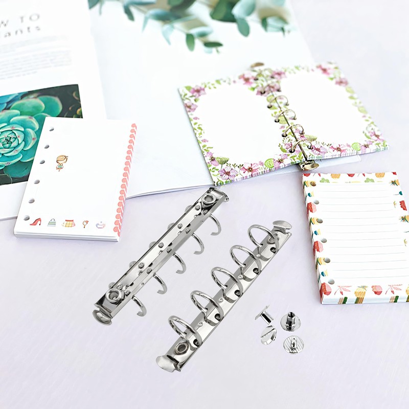 M5 Multi-hole Ring Binder Metal Fittings, Backless Type, 5 Holes