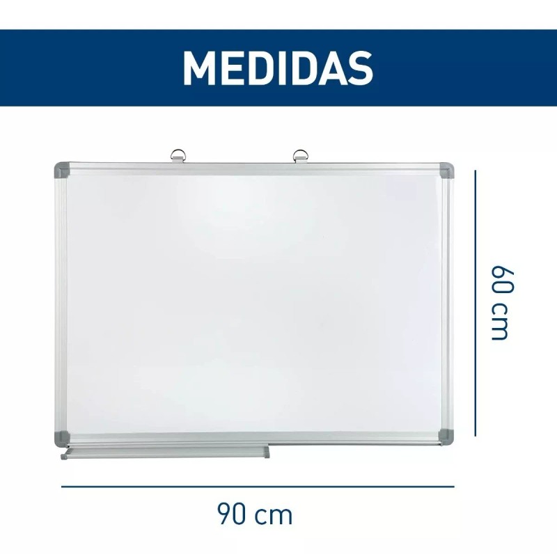 Bluelander Pizarron Blanco 90x60 Plumones Borrador Incluidos Doble Cara