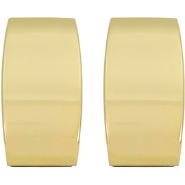Set of 2 Chrome-Plated Curved Stainless Steel Money Clips, Gold, Regular