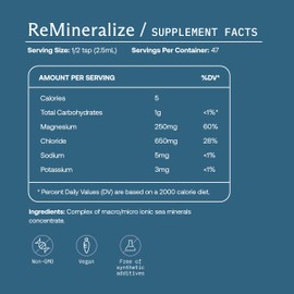 BodyBio ReMineralize - Concentrated Ionic Trace Minerals to Hydrate, Detox, and Revitalize Your Cells - Over 72 Bioavailable Trace Minerals for Rapid Absorption 4 Fl Oz