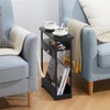 YEAKOO Narrow Side Table with Charging Station, 3-Tier End Table