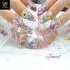 Flower and Butterfly Handmade Nail Tips - Short Straight Coffin