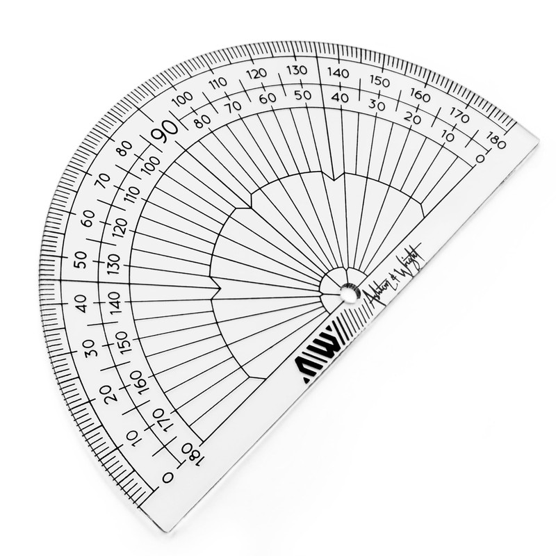 Ashton and Wright - 180 Degree Protractor - 10cm -