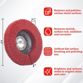 NuoDunco 10Pcs 4.5" x 7/8" Nylon Fiber Flap Disc Polishing Grinding Wheel, Scouring Pad Buffing Wheel, Abrasive Grinding Discs for Angle Grinder, Metal Surface Finishing 320 Grit