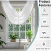 Yitexin Graceful White Sheer Valances for Windows, Semi Swag Curtains